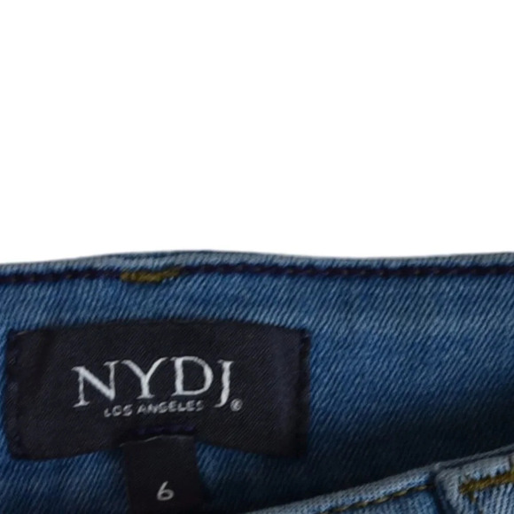 NYDJ Sheri Slim Jeans Patchwork Two Toned Mixed Textile Size 6 Coastal Preppy - Picture 6 of 10
